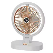 Mini Rechargeable Desktop Fan with Foldable Stand | Quiet 4-Speed Portable Table Fan | USB Charging