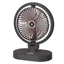 Mini Rechargeable Desktop Fan with Foldable Stand | Quiet 4-Speed Portable Table Fan | USB Charging