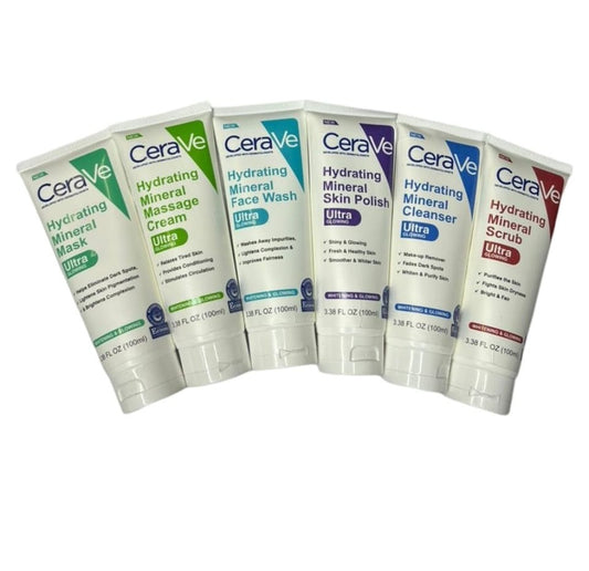 CeraVe 6 In 1 Hydrating Mineral Facial Kit – Deep Cleansing, Hydration &amp; Radiant Glow